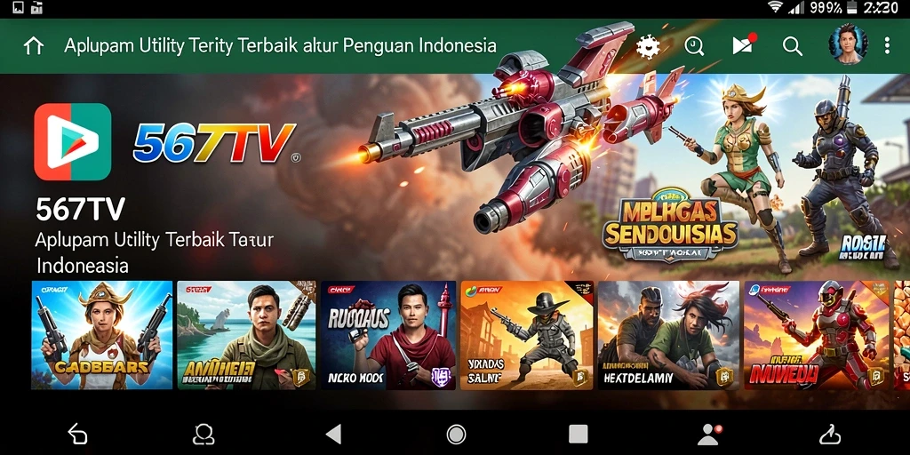 Tampilan utama aplikasi 567TV menampilkan antarmuka yang ramah pengguna.