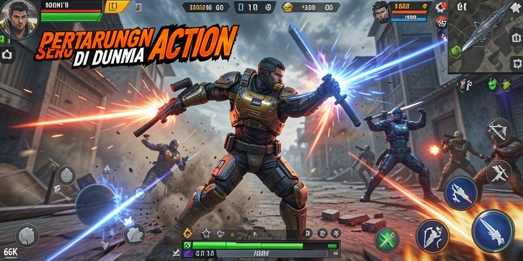 Screenshot gameplay 66K menampilkan aksi seru yang mendebarkan.