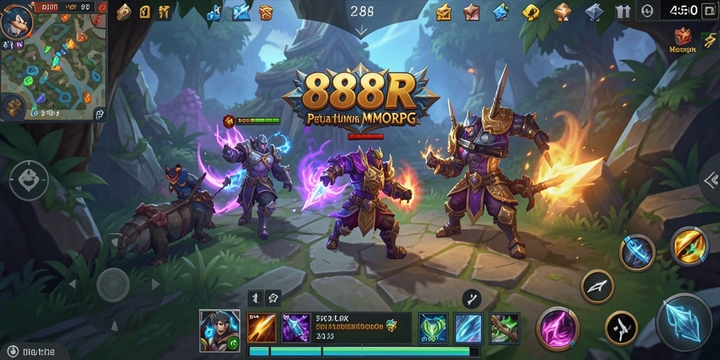 Screenshot gameplay <strong>888R</strong> menampilkan aksi seru petualangan MMORPG.