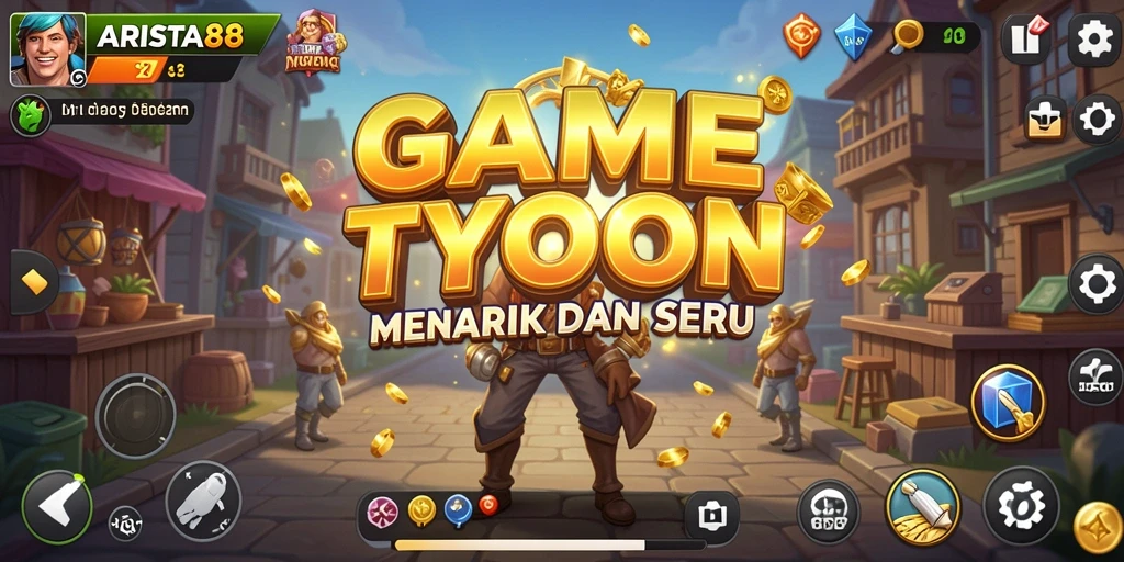 Tampilan gameplay ARISTA88 yang menekankan aspek Tycoon.