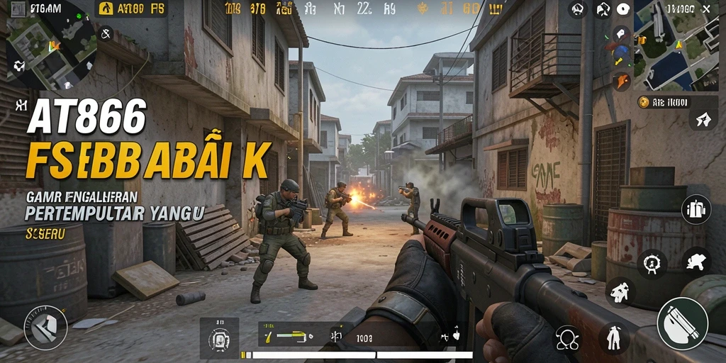 Screenshot gameplay AT866 menampilkan aksi tembak-menembak yang seru.