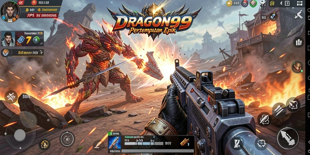 Tampilan seru gameplay TPS DRAGON99 dengan aksi tembak-menembak yang intens.