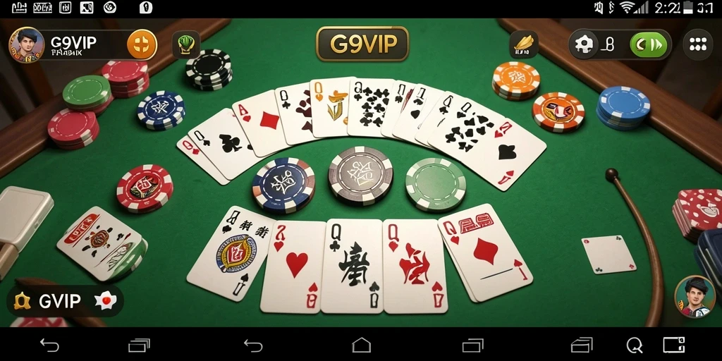 Tampilan menarik dari gameplay Gaple di G9VIP dengan teman-teman.