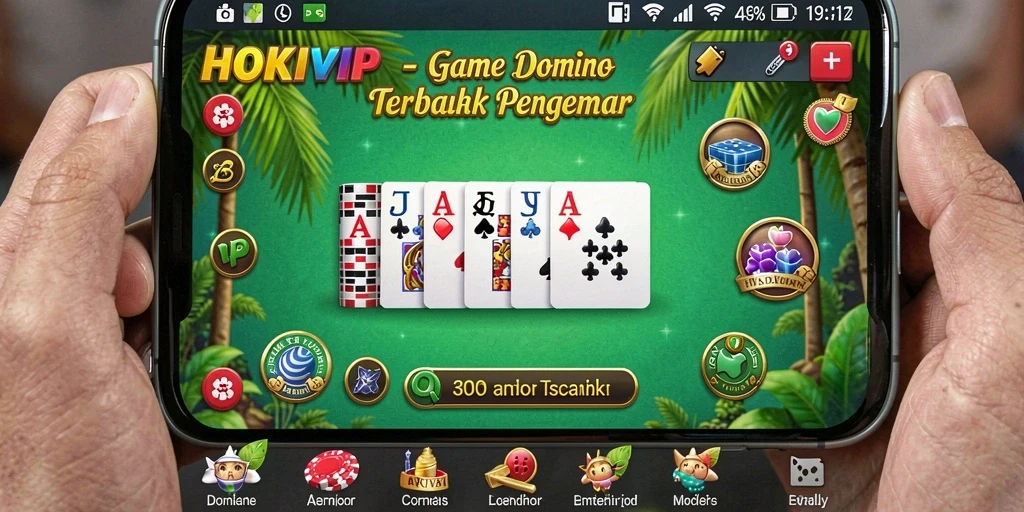 Tampilan gameplay seru di HOKIVIP yang menampilkan momen bermain Domino.