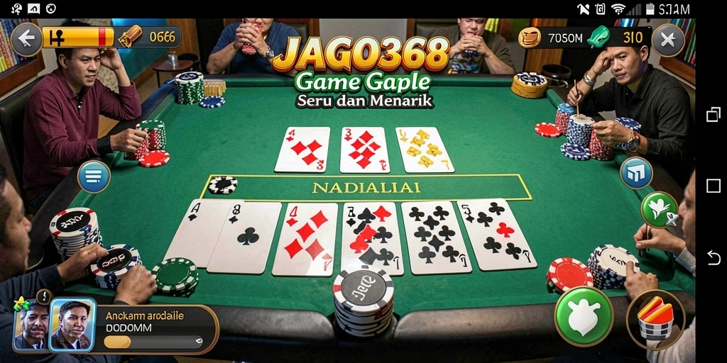 Tampilan gameplay JAGO368 menampilkan suasana permainan Gaple yang seru.