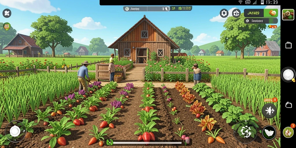 Screenshot gameplay JAYA89 menampilkan keindahan ladang yang subur.