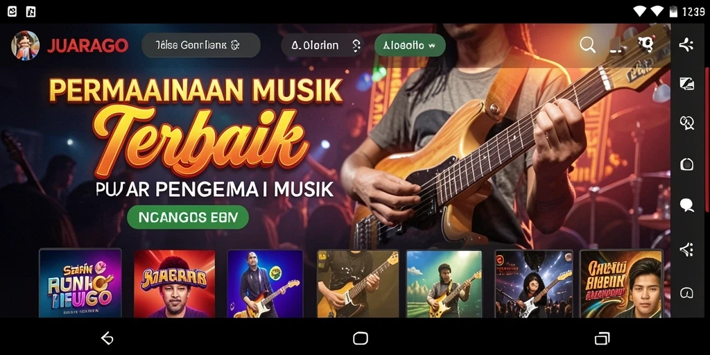 Screenshot JUARAGO menampilkan gameplay seru di dunia musik.
