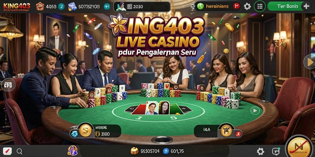 Tampilan gameplay interaktif di KING403 dengan dealer langsung.