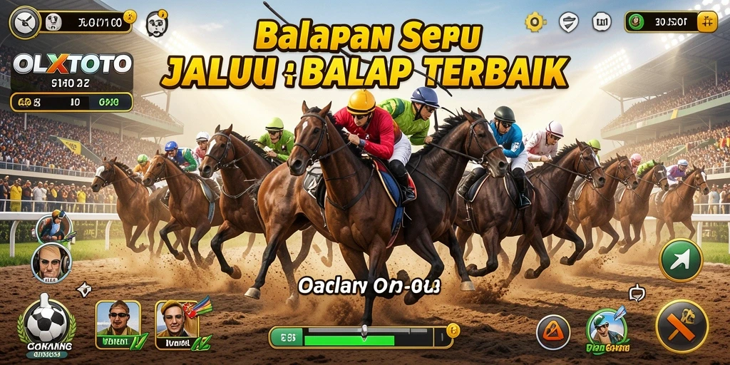 Screenshot gameplay OLXTOTO menunjukkan balapan yang menegangkan dan mendebarkan.