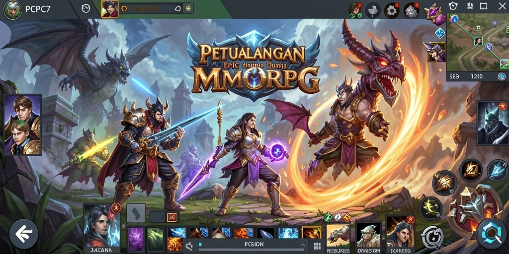 Gambaran gameplay seru dan penuh aksi di dunia MMORPG.