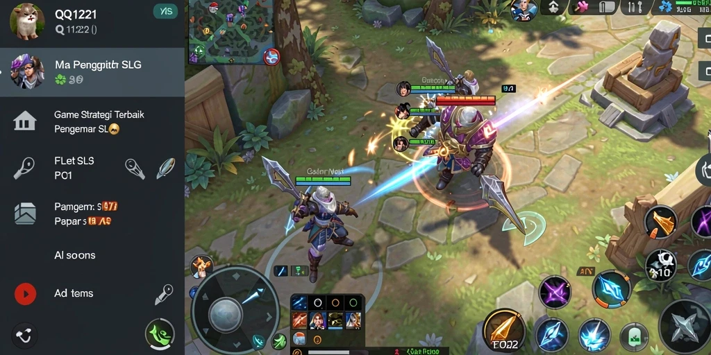Screenshot utama QQ1221 menampilkan momen seru dalam strategi pertempuran.