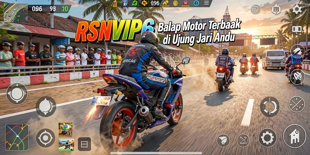Tampilan gameplay menegangkan di RSNVIP6 dengan aksi balap cepat.