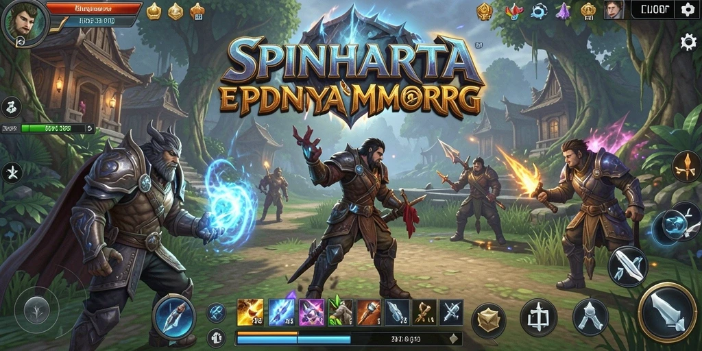 Tampilan gameplay SPINHARTA yang menakjubkan dan dinamis.