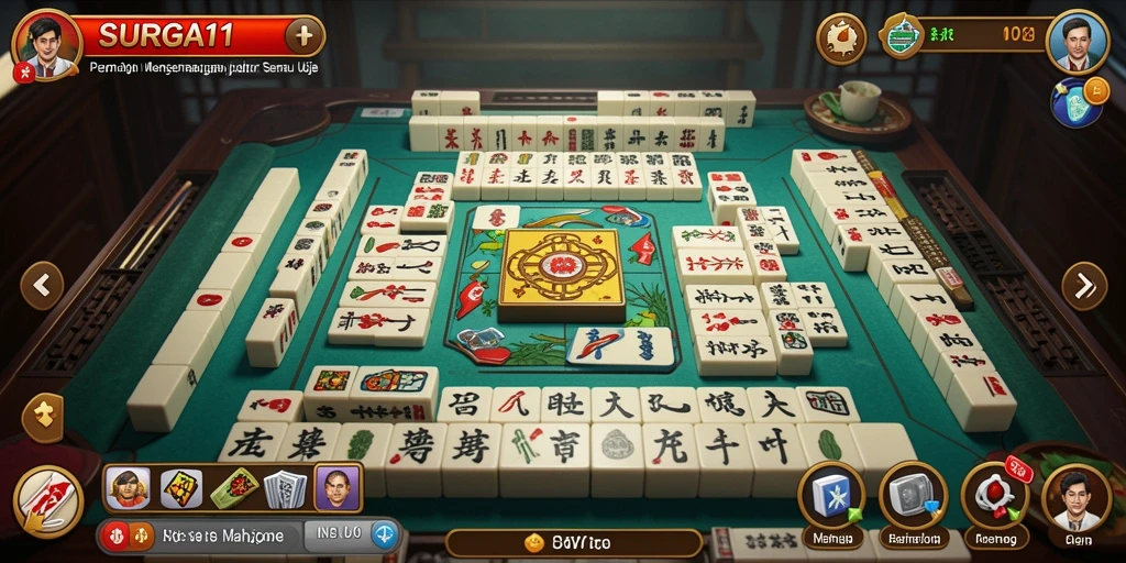 Tampilan gameplay <strong>SURGA11</strong> yang seru dan mengasyikkan dalam permainan Mahjong.