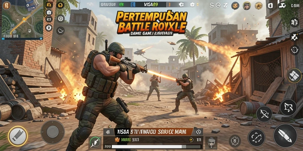 Tampilan gameplay seru dan strategi dalam pertempuran Battle Royale.