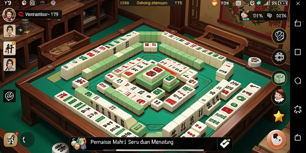Tangkapan layar Y89 menampilkan gameplay Mahjong yang menarik.